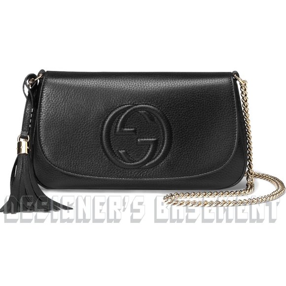 GUCCI blk SOHO Interlocking G Crossbody Tassel bag - Picture 2 of 8